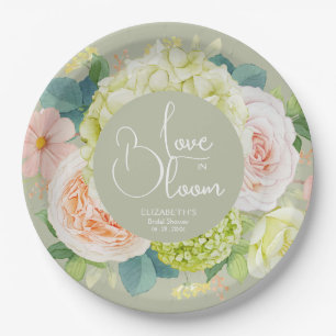 Liebe in Blüte Florale Hochzeitsdusche Pappteller