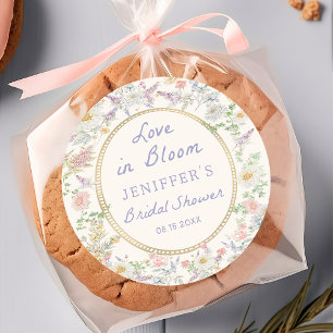 Liebe in Blüte Florales Brautparty-Aufkleber Runder Aufkleber