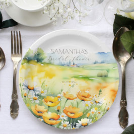 Liebe in Blüte Frühjahr Sommer Blume Brautparty Pappteller