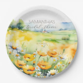 Liebe in Blüte Frühjahr Sommer Blume Brautparty Pappteller (Vorderseite)