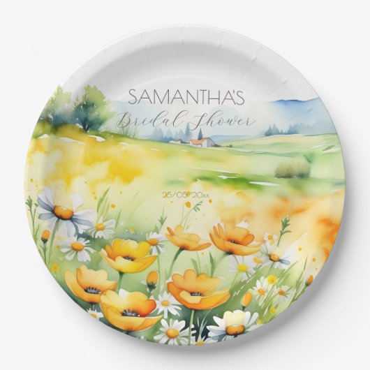 Liebe in Blüte Frühjahr Sommer Blume Brautparty Pappteller (Vorderseite)