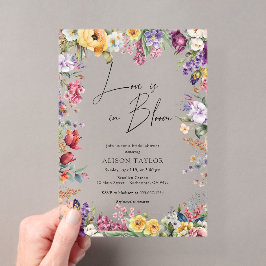 Liebe in Blüte Frühjahrs-Blumen-Braut-Party Acryleinladungen