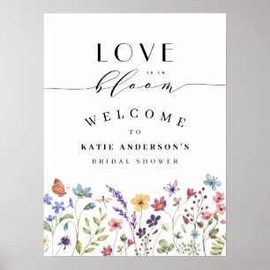 Liebe in Blüte Frühling Sommer Florale Hochzeitsdu Poster