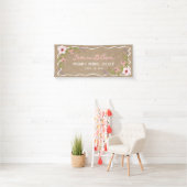 Liebe in Blüte, Kraftfarbene Florale Hochzeitsdusc Banner (Insitu)