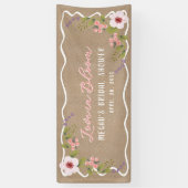 Liebe in Blüte, Kraftfarbene Florale Hochzeitsdusc Banner (Vertikal)