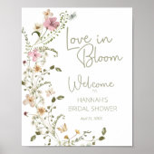 Liebe in Blüte Wildblumen-Brautdusche Willkommen Poster (Vorne)