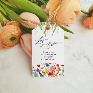 Liebe in Blüte Wildblumen Brautparty Geschenk Geschenkanhänger