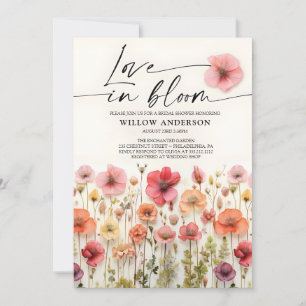 Liebe in Blüte, Wildblumen-Hochzeitsdusche-Einladu Einladung