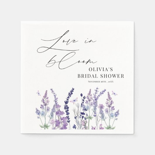 Liebe in Blüte Wildblumen-Junggesellinnenabschied  Serviette (Vorderseite)