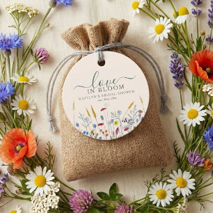 Liebe in Blüte Wildblumenwiese Brautdusche Geschenkanhänger
