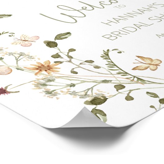 Liebe in Blüte Wildflower-Junggesellinnenabschied  Poster (Ecke)