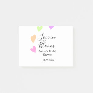 Liebe in Blüten Farbige Herz-Junggesellinnenabschi Post-it Klebezettel