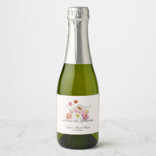 Liebe in Blüten Hochzeitsdusche Schaumweinetikett