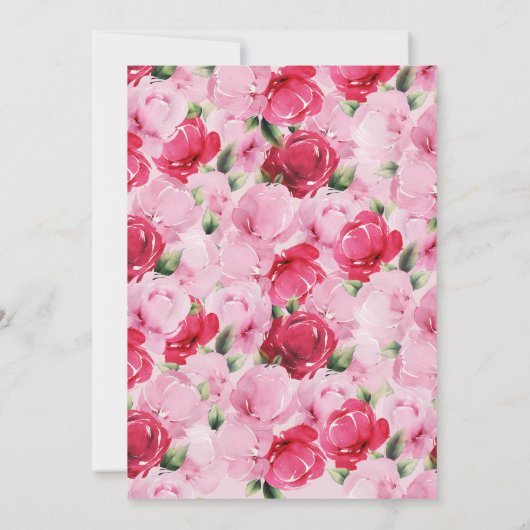 Liebe in Blütendusche Einladung (Rückseite)