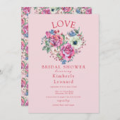 Liebe in Blütendusche Einladung (Vorne/Hinten)