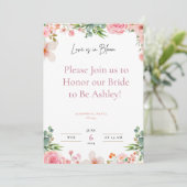 Liebe in Blütendusche Einladung (Stehend Vorderseite)