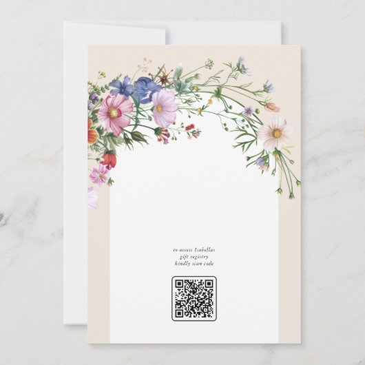 Liebe in Blütendusche Wildblume Einladung (Rückseite)