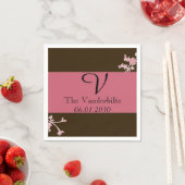 Liebe in Blütenkirsche Blossom Monogramm Hochzeit Serviette (Beispiel)