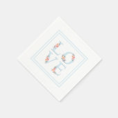 Liebe in Blütenpastel Floral Alphabet Serviette (Ecke)