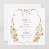 Liebe in Blütenrosa Brautdusche Einladung (Vorne/Hinten)