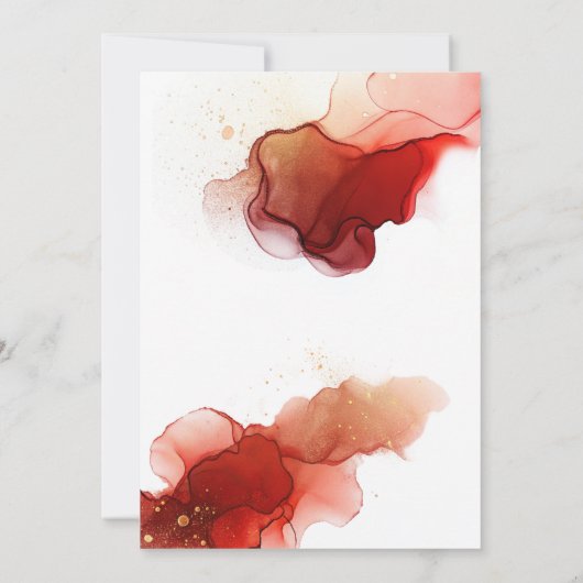 Liebe in Blütenrotblütendusche Einladung (Rückseite)