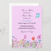 Liebe in Blütenschmetterlingen Wildblumen Brautpar Einladung (Vorne/Hinten)