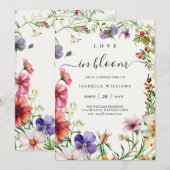 Liebe in Blütenspringblütendusche Einladung (Vorne/Hinten)