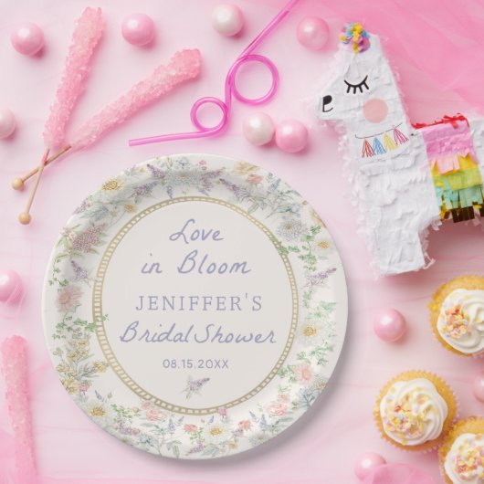 Liebe in blutfloralen Brautparty Paper-Tellern Pappteller (Party)