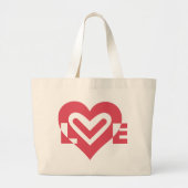 Liebe in Cherry Pink Jumbo Stoffbeutel (Vorne)