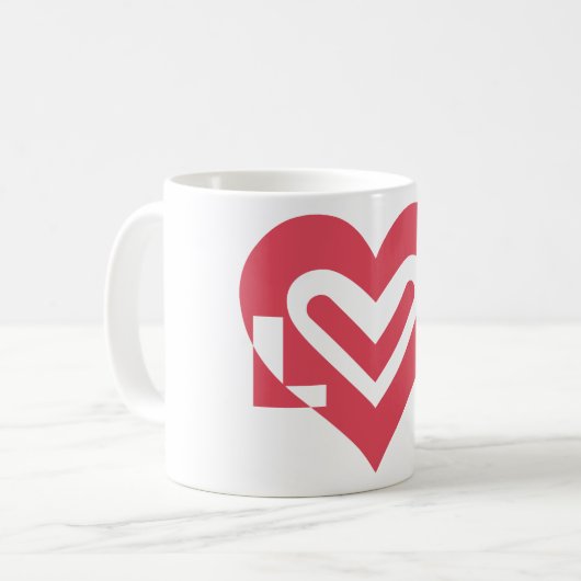 Liebe in Cherry Pink Kaffeetasse (Vorderseite Links)