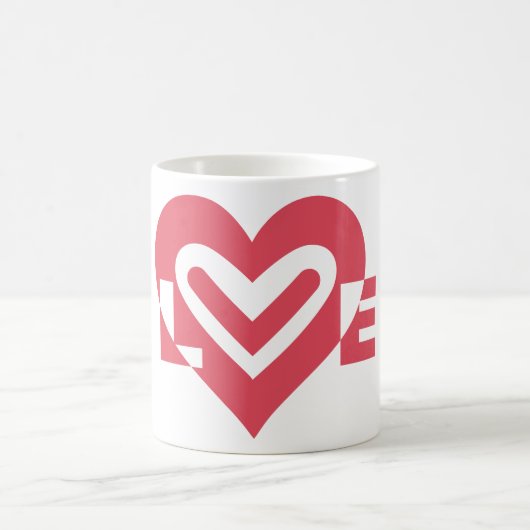 Liebe in Cherry Pink Kaffeetasse (Mittel)