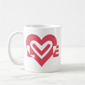 Liebe in Cherry Pink Kaffeetasse (Links)