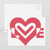 Liebe in Cherry Pink Postkarte (Vorne/Hinten)