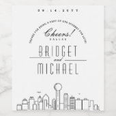 Liebe in Dallas | Cheers & Danke! Weinetikett (Einzelnes Label)