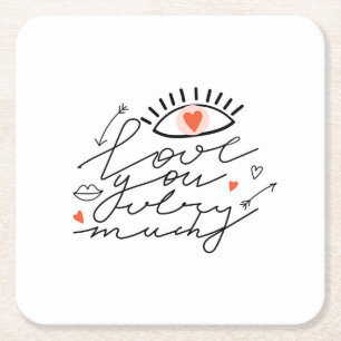 Liebe in den Augen: Vintag romantische Schönheit. Rechteckiger Pappuntersetzer