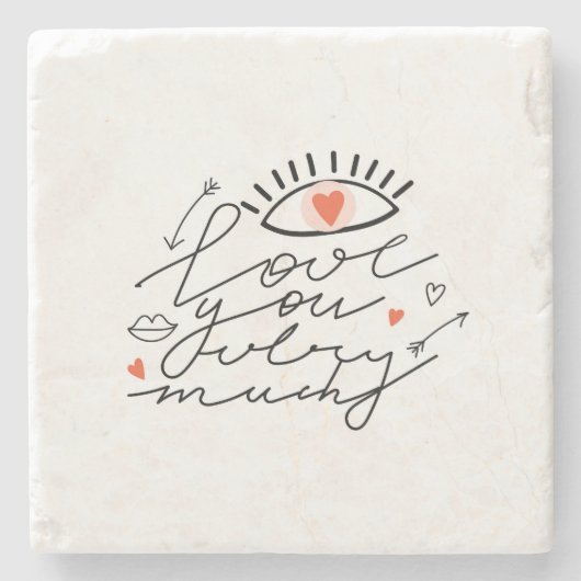 Liebe in den Augen: Vintag romantische Schönheit. Steinuntersetzer (Vorderseite)