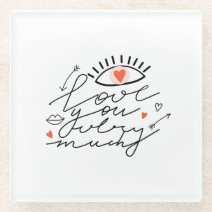 Liebe in den Augen: Vintage romantische Schönheit. Glasuntersetzer