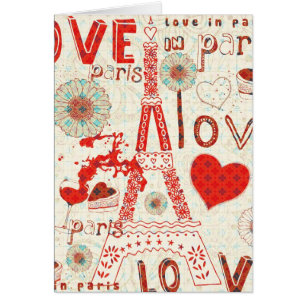 Liebe in den Blume und Herzen von Paris-Eiffel