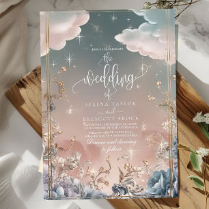 Liebe in den Glitzern und Florals Hochzeit Einladung