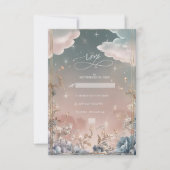 Liebe in den Glitzern und Florals Hochzeit RSVP Karte (Vorderseite)