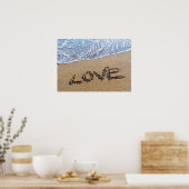 Liebe in den Sand geschrieben Poster (Küche)
