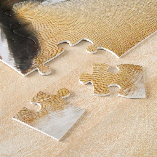 Liebe in den Schilfröten: Ein Paar Holzhähnchen wi Puzzle (Seite)