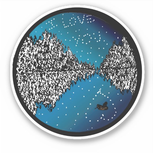 Liebe in den Sternen Aufkleber (Vorderseite)