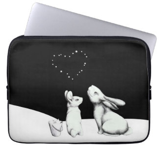 Liebe in den Sternen - Kaninchen u. Herz in den Laptopschutzhülle