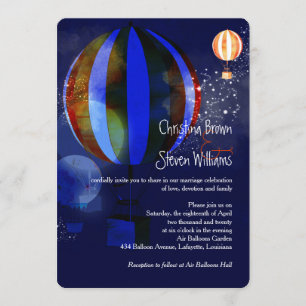 Liebe in der Air Balloons Abend Hochzeit Einladung