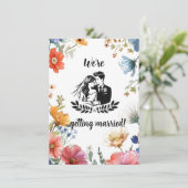 Liebe in der blühenden Wildblume Einladung Hochzei (Stehend Vorderseite)