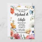 Liebe in der blühenden Wildblume Einladung Hochzei (Rückseite)