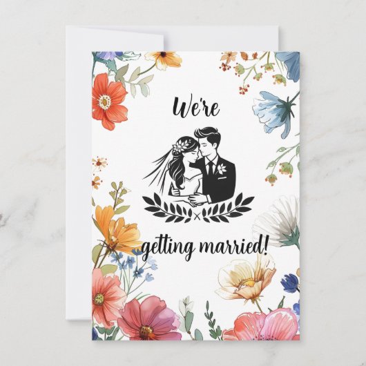 Liebe in der blühenden Wildblume Einladung Hochzei (Vorderseite)