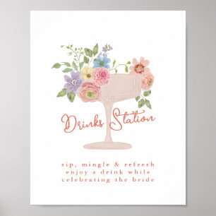 Liebe in der Brautparty-Trinkstation Unterschreibe Poster