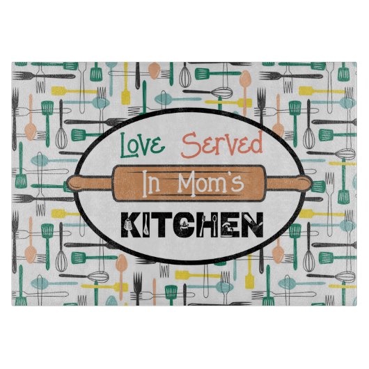 Liebe in der Küche der Mama Schneidebrett (Vorderseite)